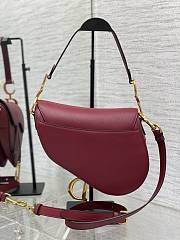 Dior Saddle Bag With Strap Red Calfskin 25.5x20x6.5cm - 3