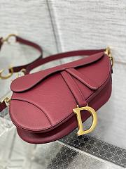 Dior Saddle Bag With Strap Red Calfskin 25.5x20x6.5cm - 2