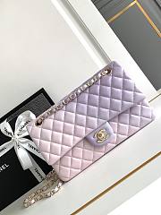 Chanel Medium Flap Bag Multicolor Purple Lambskin 25cm - 1