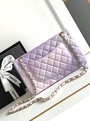 Chanel Medium Flap Bag Multicolor Purple Lambskin 25cm - 2