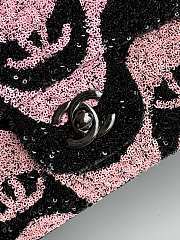 Chanel Flap Sequin Chain Shoulder Bag Black Pink 25cm - 5