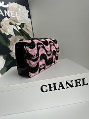 Chanel Flap Sequin Chain Shoulder Bag Black Pink 25cm - 4