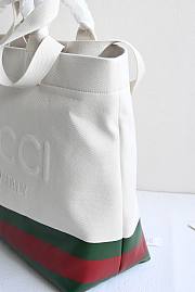 Gucci Canvas Tote Bag With Embossed White 40x38x17cm - 4