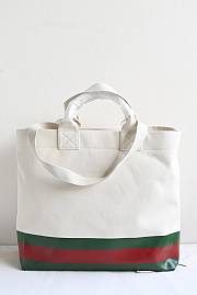 Gucci Canvas Tote Bag With Embossed White 40x38x17cm - 3