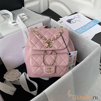 Chanel Backpack Pink 18x18x12cm