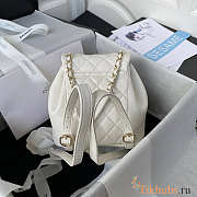 Chanel Backpack White Light Gold Hardware 18x18x12cm - 5