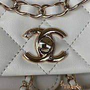 Chanel Backpack White Light Gold Hardware 18x18x12cm - 2