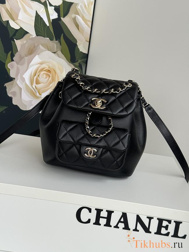 Chanel Backpack Black Gold Hardware 18x18x12cm - 1