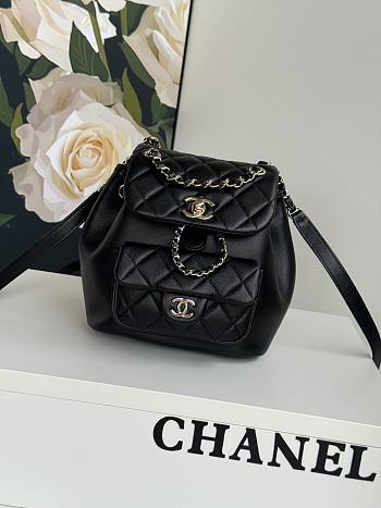 Chanel Backpack Black Gold Hardware 18x18x12cm