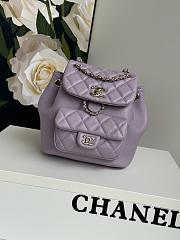 Chanel Backpack Purple Gold Hardware 18x18x12cm - 1