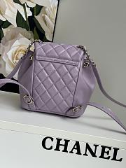 Chanel Backpack Purple Gold Hardware 18x18x12cm - 5