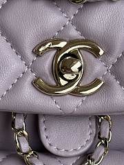 Chanel Backpack Purple Gold Hardware 18x18x12cm - 4