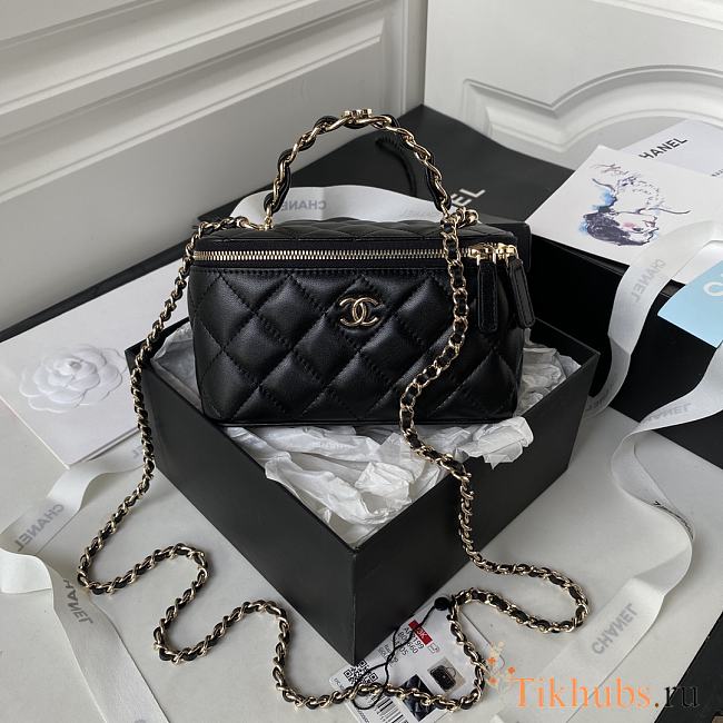 Chanel Vanity Case Top Handle Black 17cm - 1