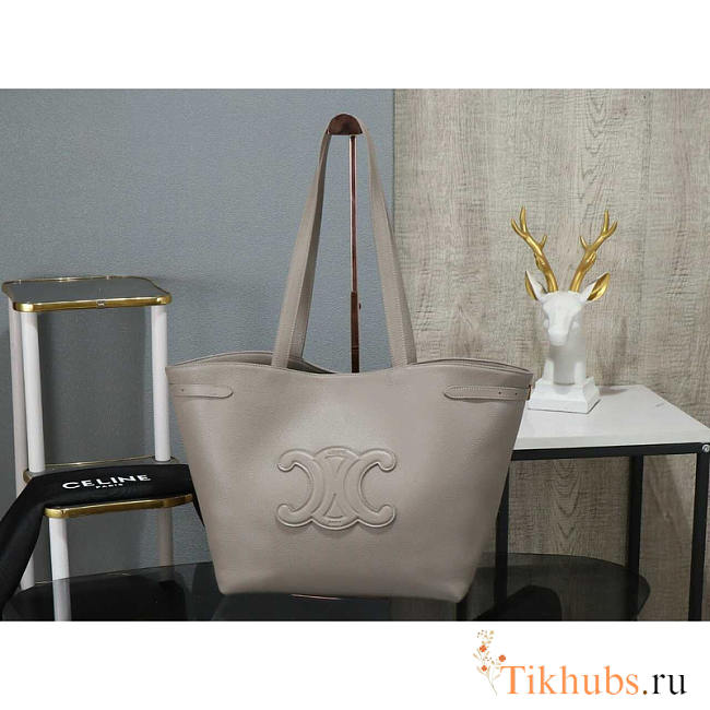 Celine Medium Cabas Cuir Triomphe Grey 54x29.5x15cm - 1