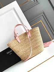 Celine Triomphe Basket Shoulder Bag Pink 21.5x22x13cm - 3