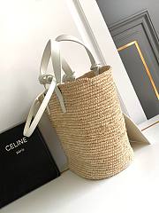 Celine Triomphe Basket Shoulder Bag White 21.5x22x13cm - 5