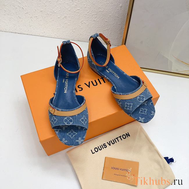 Louis Vuitton LV Denim Helios Flat Sandal - 1