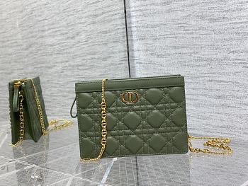 Dior Caro Pouch Calfskin Green 19x14x3cm