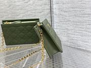 Dior Caro Pouch Calfskin Green 19x14x3cm - 6