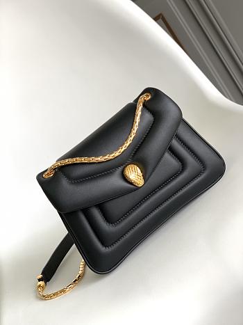 Bvlgari Serpenti Bag Calfskin Black 22.5x15x7cm