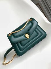 Bvlgari Serpenti Bag Calfskin Green 22.5x15x7cm - 1