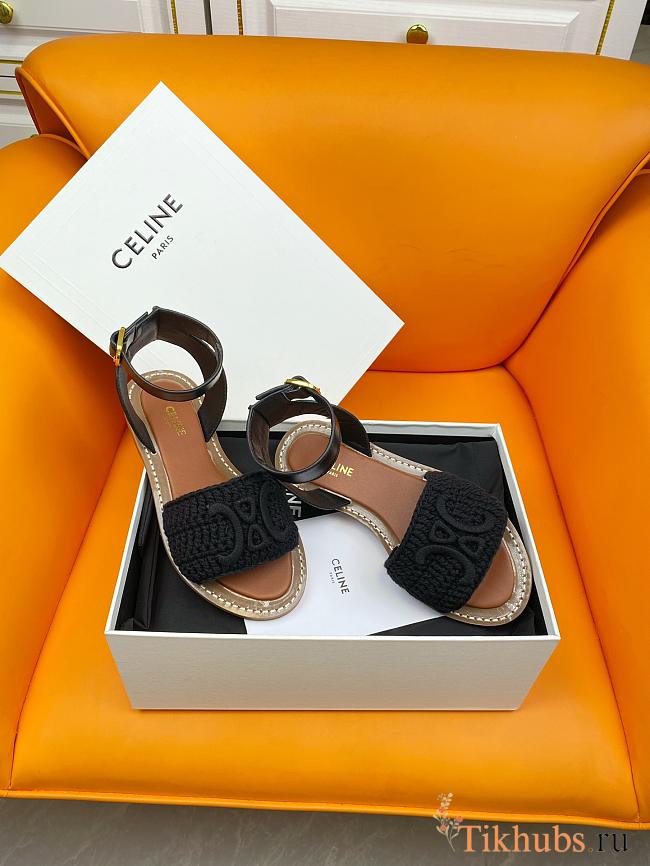 Celine Lympia Sandal Triomphe Black - 1