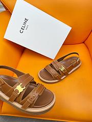 Celine Tippy Triomphe Sandal Brown - 4