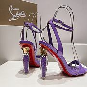 Christian Louboutin Lipgloss Queen Patent Purple Sandals 100 - 3