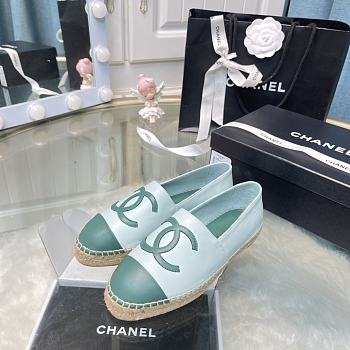 Chanel Espadrilles Green Leather