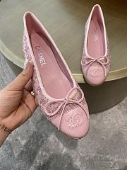 Chanel Ballerina Tweed Pink Flat - 5