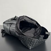 Bottega Veneta Intrecciato Flap Backpack Black 38x26x15cm - 4