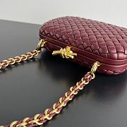 Bottega Veneta Knot With Chain Red Bag 19x11.5x5cm - 5