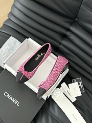 Chanel Ballerina Tweed Flat Pink - 1