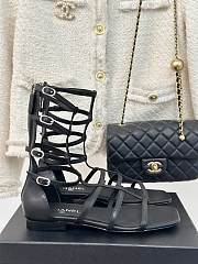 Chanel Black Leather Sandal - 1