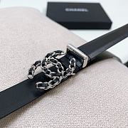 Chanel Black Silver Belt 2cm 02 - 4