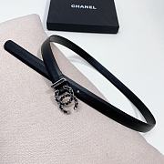 Chanel Black Silver Belt 2cm 02 - 3