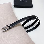 Chanel Black Silver Belt 2cm 02 - 2