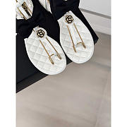 Chanel Leather Bow Sandals White - 5