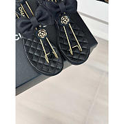 Chanel Leather Bow Sandals Black - 5