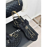 Chanel Leather Bow Sandals Black - 2