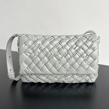 Bottega Veneta Rumple Messenger Bag Agate Grey 30x23x7.5cm