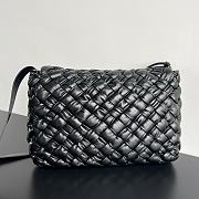 Bottega Veneta Rumple Messenger Bag Black 30x23x7.5cm - 3