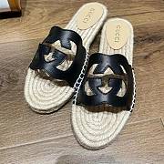 Gucci Interlocking G Cut-out Slides Black - 3