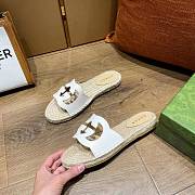 Gucci Interlocking G Cut-out Slides White - 4