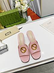 Gucci Blondie Heeled Slide Sandals Pink 7cm - 3