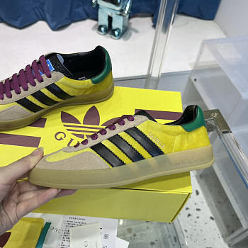 Gucci Adidas x Gucci Gazelle Yellow Velvet Green