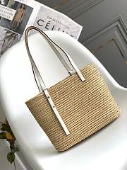 Loewe Square Basket Bag White Small Raffia 30x21x11cm - 2