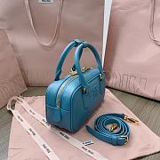 Miu Miu Arcadie Leather Bag Blue 23x10x8cm - 2