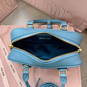 Miu Miu Arcadie Leather Bag Blue 23x10x8cm - 5