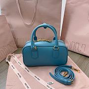 Miu Miu Arcadie Leather Bag Blue 23x10x8cm - 4